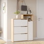 Hanah Home Armario para zapatos Ico3-Sw Roble y Blanco